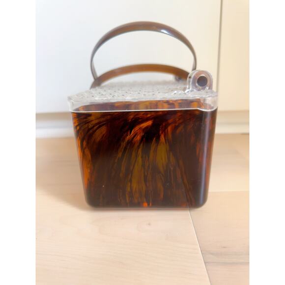 Vintage Merle Norman Crystal-and-Tortoise-Look Evening Purse. Case/ Top handle - Picture 4 of 10